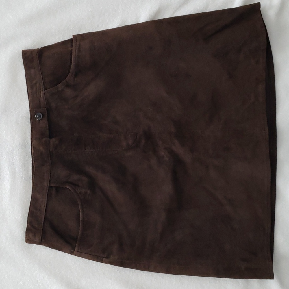 Ann Taylor Loft Brown Suede Skirt Size 10